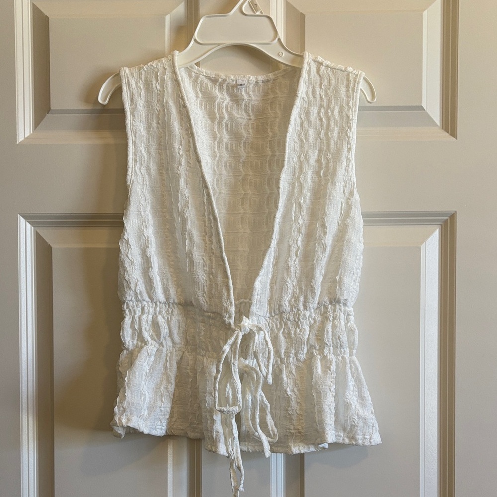 White Tie Front Shirt